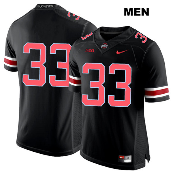 Ohio State Buckeyes Men's Dante Booker #33 Red Number Black Authentic Nike No Name College NCAA Stitched Football Jersey VA19U05ZZ